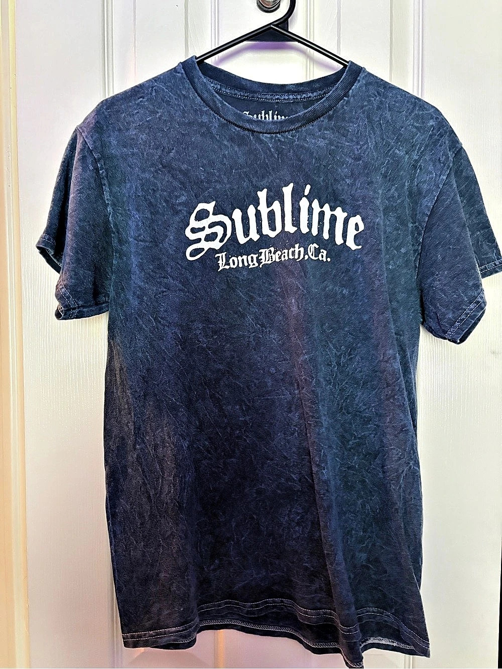 Sublime Long Beach Ca Boombox Acid Wash T-Shirt Black Medium